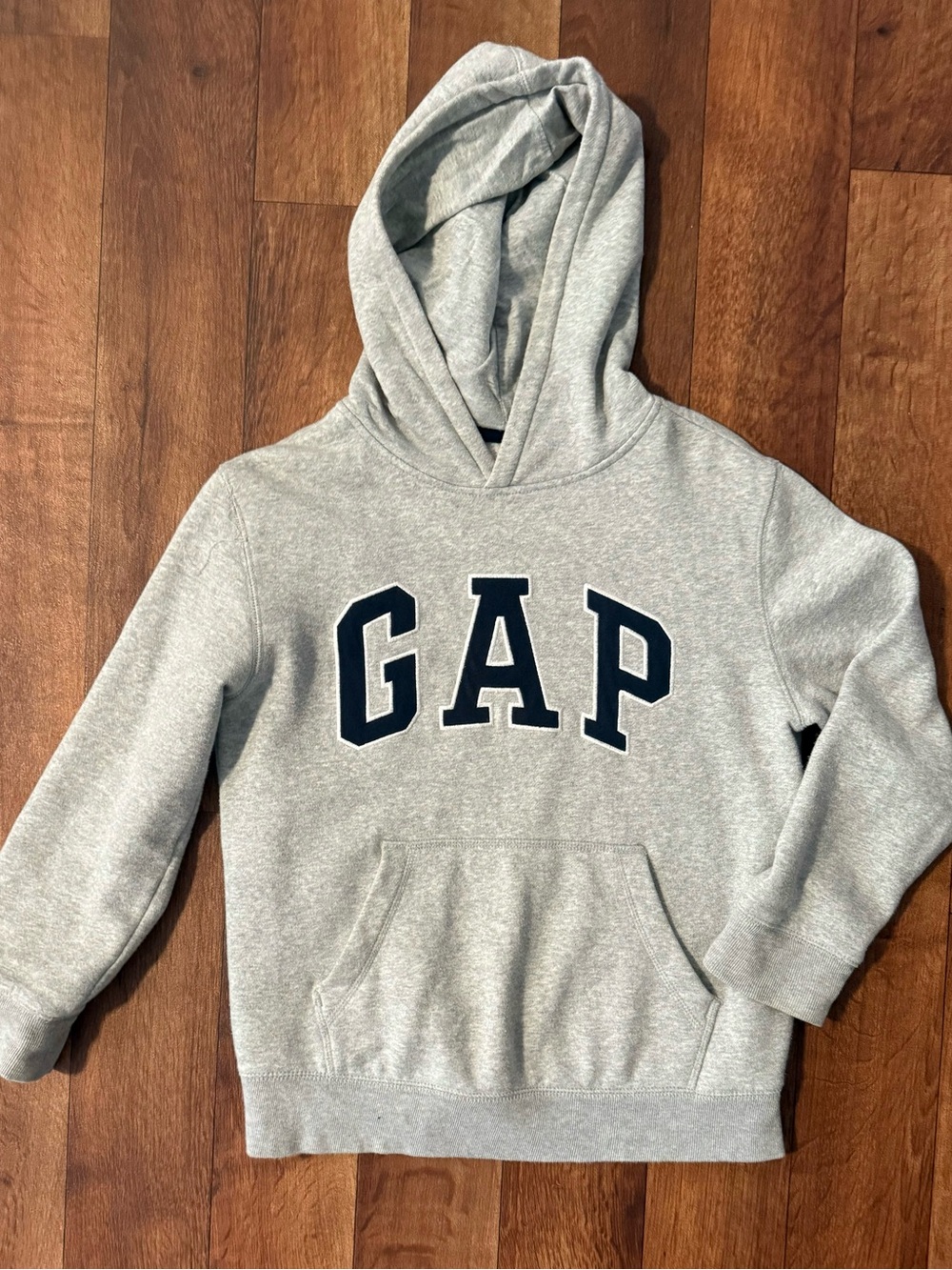 GAP Kids Light Gray Hoodie with Navy Letters
